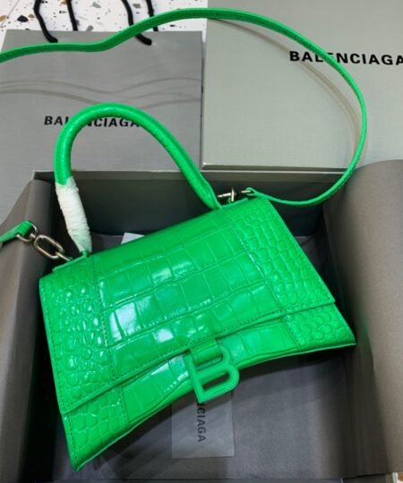 Balenciaga Hourglass Small Handbag In Bright Green, For Women, Women's Bags 9in/23cm