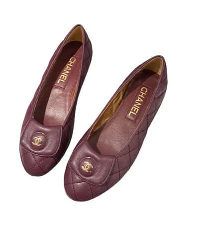 Chanel Ballet Flats Burgundy For Women