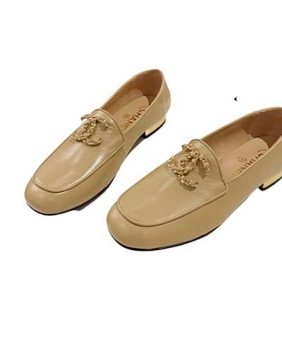 Chanel Colorful Double C Logo Loafers Brown For Women