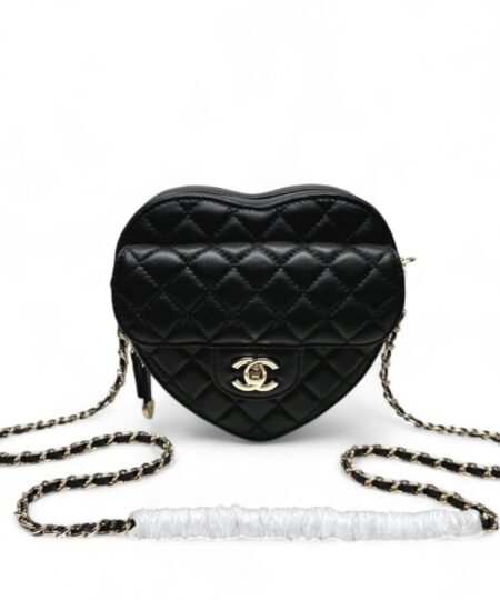 Chanel Mini Heart Bag Black For Women 7in/18cm AS3191 B07958 94305