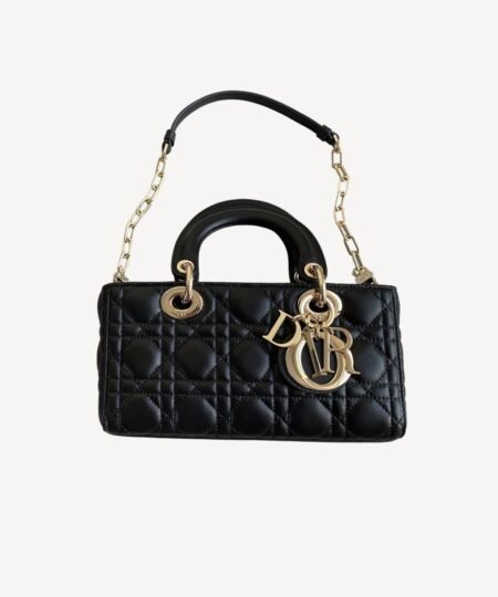 Christian Dior Small Lady D-Joy Bag Black For Women 9in/22cm