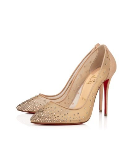 Christian Louboutin Follies Strass Light Silk For Women 100mm - 3180466F065