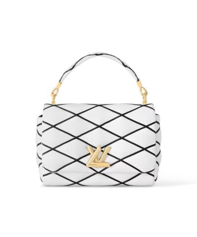 Louis Vuitton GO-14 MM White/ Black Bag For Women M22890- 9.1 Inches/ 23 Cm