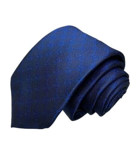 Gucci Pattern Silk Tie Navy Blue For Men