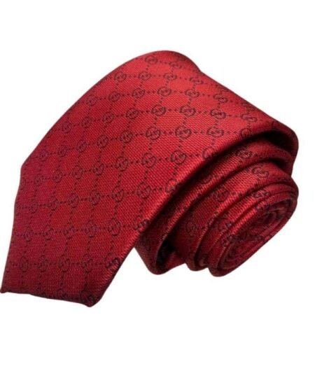 Gucci Pattern Silk Tie Red For Men