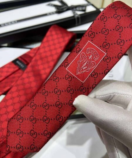 Alternative view of Gucci Pattern Silk Tie Red For Men