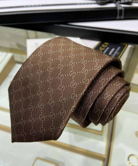 Alternative view of Gucci Pattern Silk Tie Brown For Men