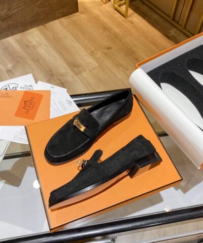 Hermes Destin Loafer Black For Women, Women?s Shoes H212116Z 9M360