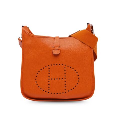Hermes Evelyne III 29 Bag Orange With Silver-Toned Hardware For Women, Women's Shoulder And Crossbody Bags 11.4in/29cm H056277CC9J