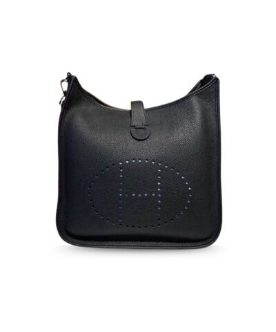 Hermes Evelyne III 29 Bag Black With Silver-Toned Hardware For Women, Women's Shoulder And Crossbody Bags 11.4in/29cm H056277CK89