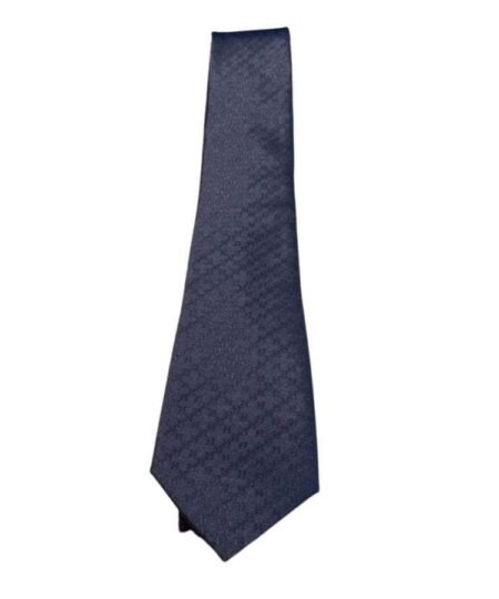 Hermes Faconnee H Tie Navy Blue For Men