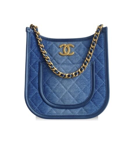 Chanel 24S Denim Blue Hobo Bag For Women 9,5in/24cm