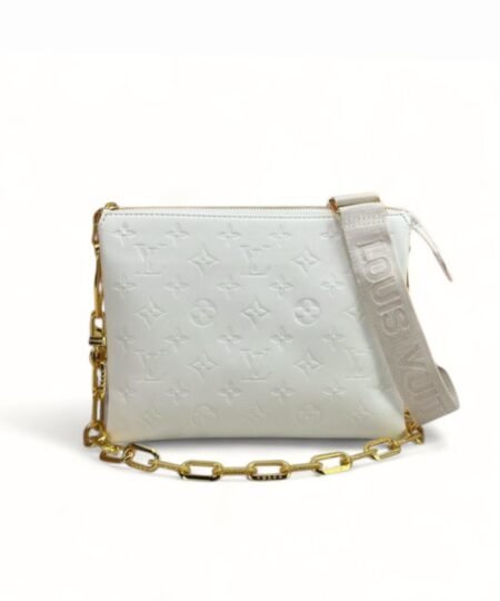 Louis Vuitton Coussin PM Monogram-Embossed Puffy Cream For Women, Women's Handbags, Shoulder And Crossbody Bags 10.2in/26cm LV M57793