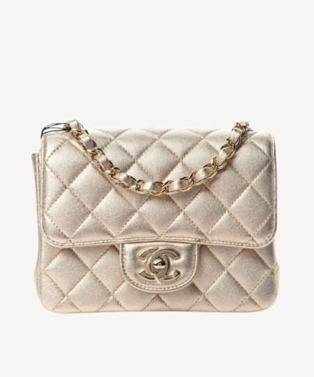 Chanel Mini Flap Bag Gold For Women 17cm / 6.63in