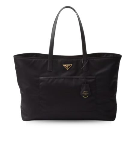 Prada Re-Edition 1978 Large Re-Nylon And Saffiano Tote Bag Black For Women 16.9 Inches/ 43 Cm 1BG527_R064_F0002_V_OOO