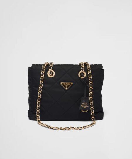 Alternative view of Prada Re-Edition 1995 Chaine Re-Nylon Tote Black Bag For Women 1BG468_2AOS_F0002_V_COO- 25 Cm/ 9.8 Inches