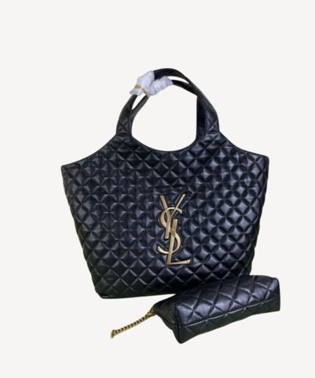 Saint Laurent Icare Maxi Shopping Bag Black For Women 16.9in/43cm 698651AAANG1000