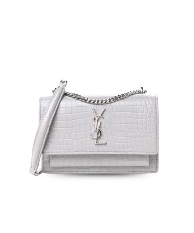 Saint Laurent Sunset Chain Bag With Silver Hardware For Women 7.4in/19cm YSL 533026DND1N9207
