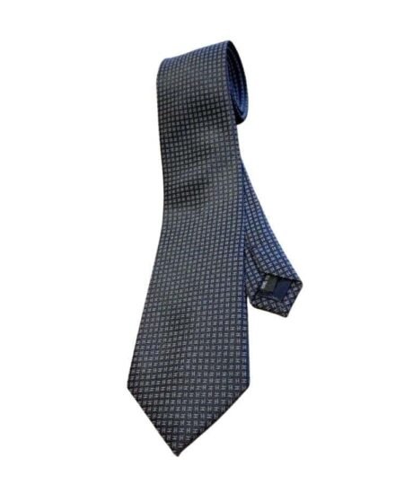 Hermes Tie 7 Faconnee New H Navy Blue For Men