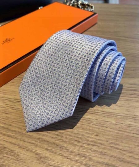 Alternative view of Hermes Tie 7 Faconnee New H Grey For Men