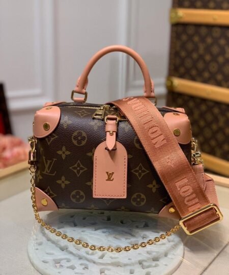 Louis Vuitton Petite Malle Souple Monogram Canvas Pink For Women, Women?s Handbags, Shoulder And Crossbody Bags 7.9in/20cm LV M45531