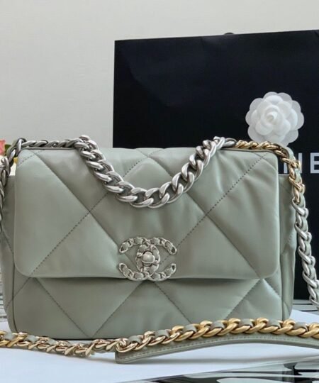 Chanel Classic Flap Bag Grey For Women 10.2in/26cm