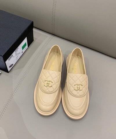 Chanel Loafers Beige For Women, Women's Shoes G36646