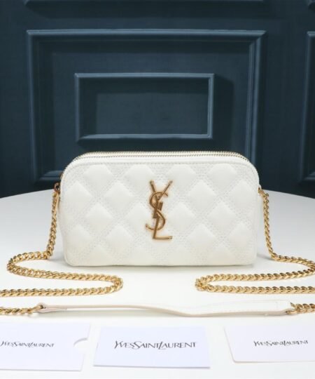 Saint Laurent Becky Crossbody Bag White For Women 7in/18cm YSL P00555149