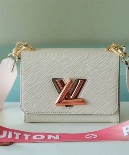 Louis Vuitton Twist PM Bag, Shoulder and Cross Body Bags For Women Quartz White 7.5in/19cm LV M59687