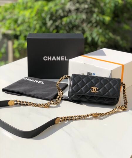 Chanel Small Flap Bags Gold Hardware Black For Women, Women's Handbags, Shoulder Bags 7.5in/19.2cm