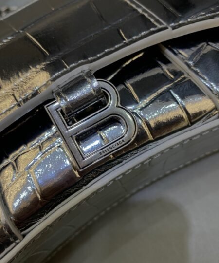 Alternative view of Balenciaga Hourglass Mini Handbag With Chain In Sliver, For Women, Women's Bags 4.7in/12cm