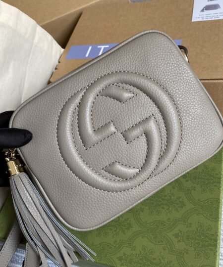 Gucci Soho Small Disco Bag Gray For Women, Women's Bags, Shoulder And Crossbody Bags 8in/21cm GG 308364