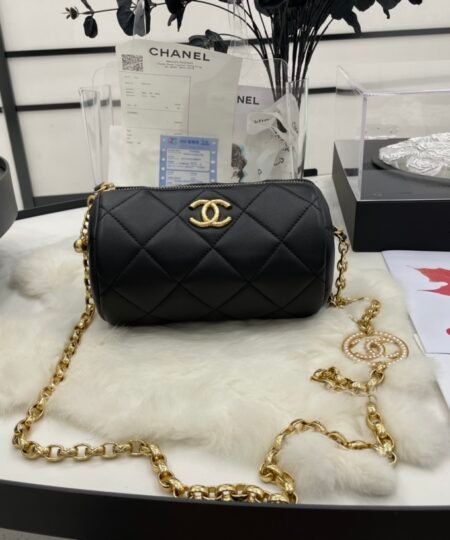 Chanel Bowling Mini Black Bag For Women 11cm/4.3in AS3384 B08482 94305