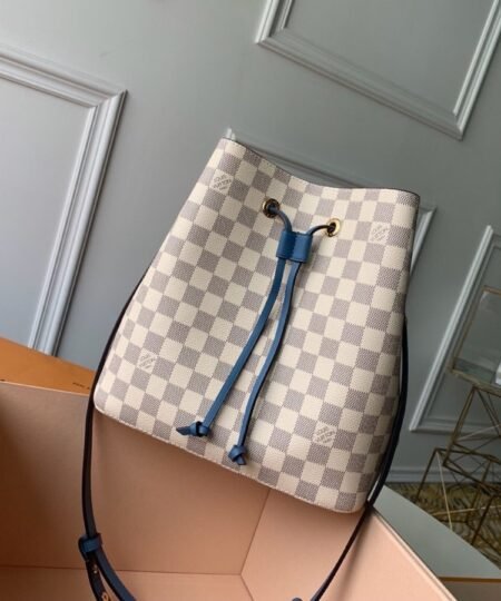 Louis Vuitton NeoNoe MM Bucket Bag Damier Azur Canvas Bleuet Blue For Women, Women's Handbags, Shoulder And Crossbody Bags 10.2in/26cm LV N40153