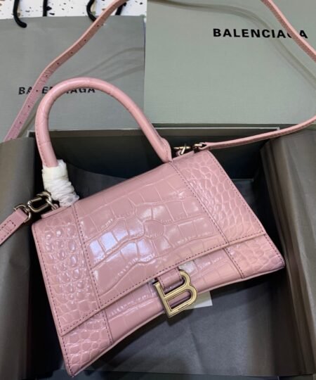 Balenciaga Hourglass Small Handbag In Pink, For Women, Women's Bags 9in/23cm 5935461LR6Y5906