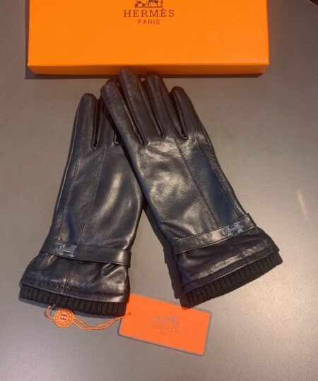 Hermes Soya Gloves In Black