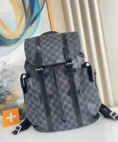 Louis Vuitton Christopher PM Damier Graphite For Men, Men's Bags, Men's Backpack 17.3in/44cm LV N41379