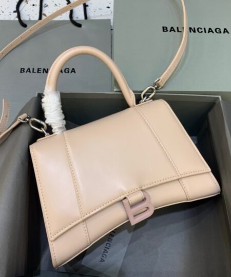 Balenciaga Hourglass Small Handbag In Beige, For Women, Women's Bags 9in/23cm