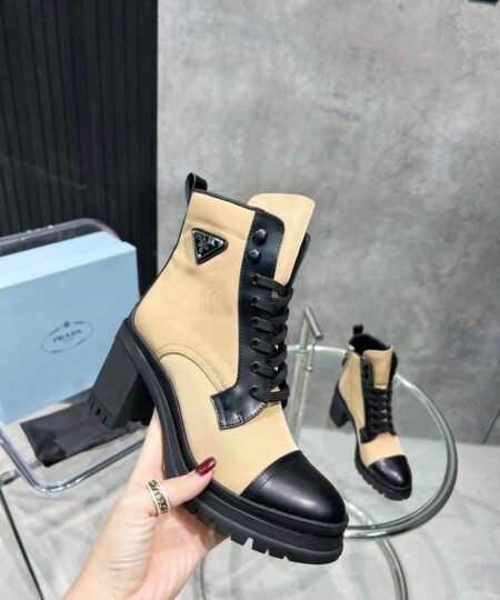 Alternative view of Prada Tronchetti Lace-Up Boot Beige For Women PRD