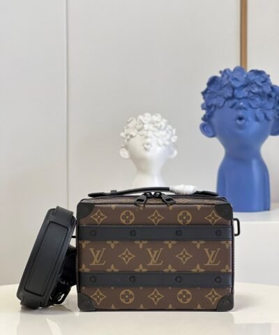 Louis Vuitton Handle Soft Trunk Monogram Macassar Canvas For Men, Men's Bags 8.5in/22cm LV M45935