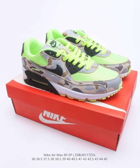 Nike Air Max 90 Green Camo Sneaker For Men, Men's Shoes
