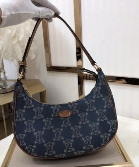 Celine Ava Bag In Triomphe Canvas XL Denim For Women 9in/23cm