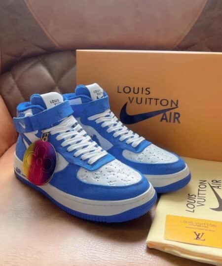 Louis Vuitton And Nike “Air Force 1” By Virgil Abloh White/Blue For Men, Men’s Shoes
