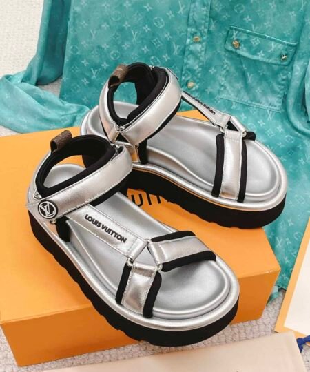 Louis Vuitton Women's Pool Pillow Flatform Comfort Sandal Sliver For Women LV 1AACHA