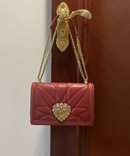 Dolce Gabbana Large Devotion Bag In Quilted Nappa Burgundy For Women 10in/26cm DG