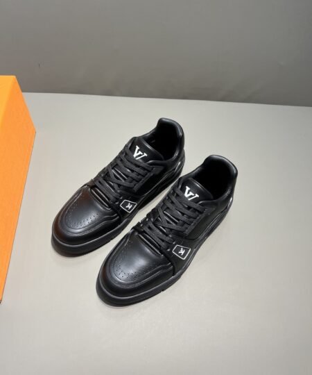 Louis Vuitton Trainer Sneaker Mix Of Materials Black For Men LV