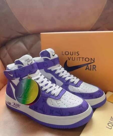 Louis Vuitton And Nike “Air Force 1” By Virgil Abloh White/Violet For Men, Men’s Shoes