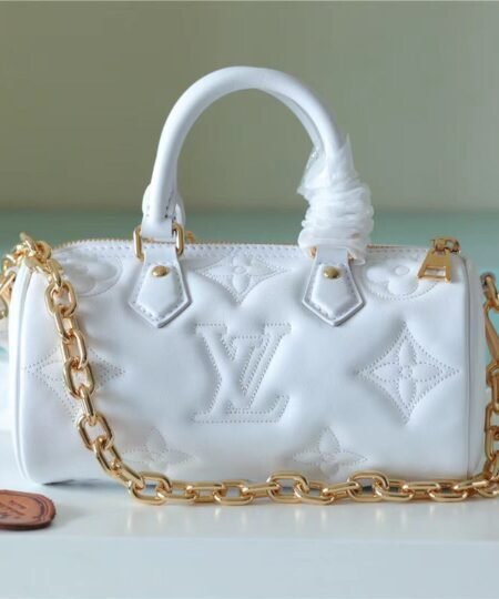 Louis Vuitton Papillon BB Bag Classic Monogram For Women 20cm White LV M59827