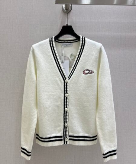 Dior Cardigan White/Black For Women
