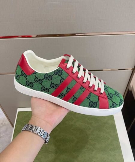 Alternative view of Gucci x Adidas Women's GG Sneakers Green Red For Women 707861